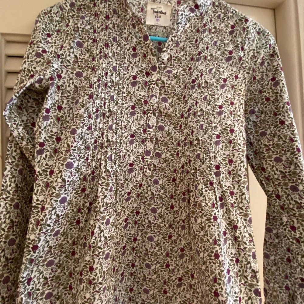 Timberland Girl's Floral Blouse; Size Girl's XL